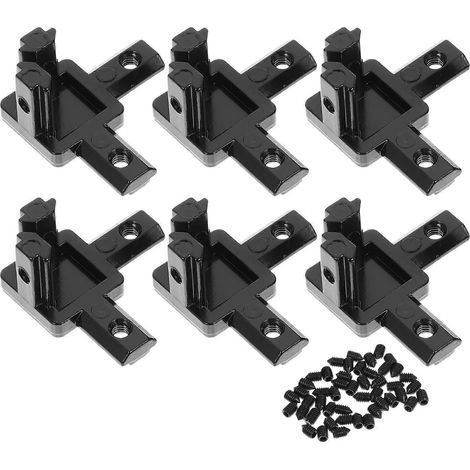 Lot de 6 équerres d'angle en profilé aluminium 2020, équerre d'angle 3 voies en aluminium-3.4X3.4X1.9CM-Black (1/4)