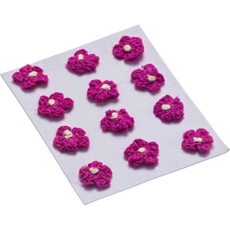 Fleurs décoratives 18 mm rose foncé, lot de 12