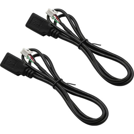 2 Stück Kfz-USB-Verlängerungskabel-Adapter, 4-poliger Stecker, 76 cm, kompatibel mit Android-Autoradios, externen USB-Sticks und Schnelllade-Mobiltelefonen (1/5)