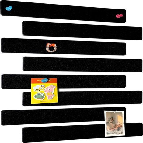 Tablero de fieltro para anuncios,Parte posterior autoadhesiva,Incluye 40 chinchetas,Paquete de 8,Decoración de pared para oficina/cocina (1/5)