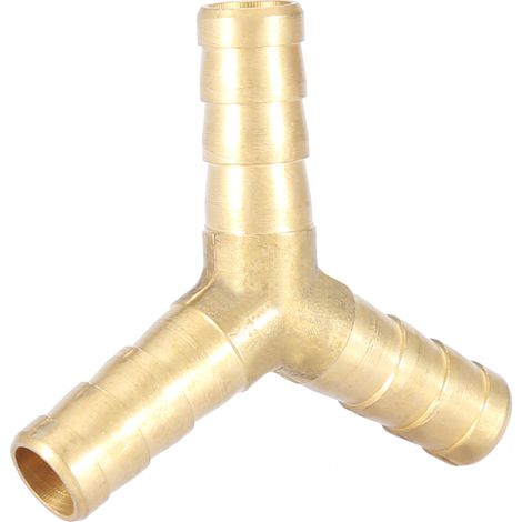 Raccord de tuyau en Y à 3 voies en laiton avec embout cannelé, pour air, eau et gaz (diamètre extérieur 8 mm, 4 pièces) (1/5)