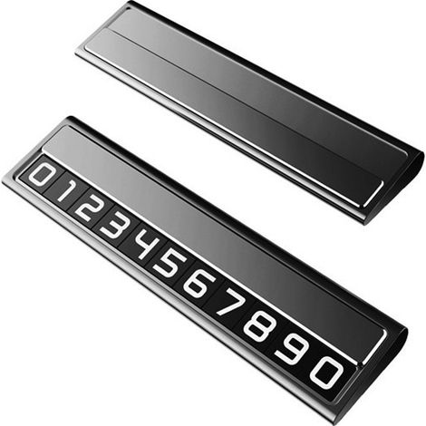 color: Black Material: Aluminum alloy. Temporary parking sign/vehicle relocation license plate. (1/5)