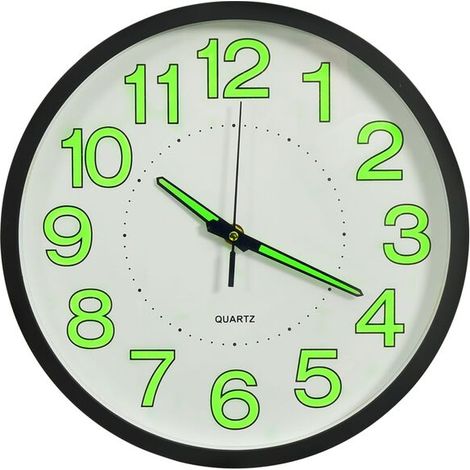 Horloge murale lumineuse noire, 30 cm (1/5)