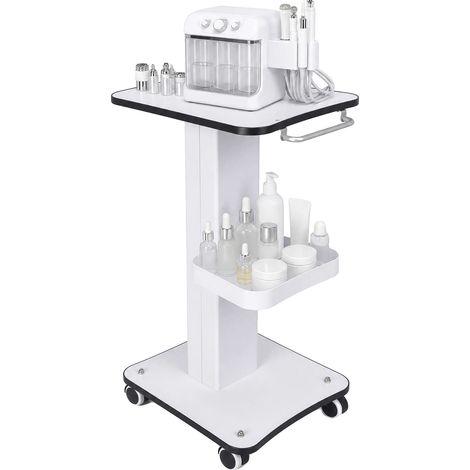 Carro multiusos, estructura de metal y madera, 3 niveles, 4 ruedas giratorias suaves, fácil montaje, ideal para herramientas de belleza. (1/5)