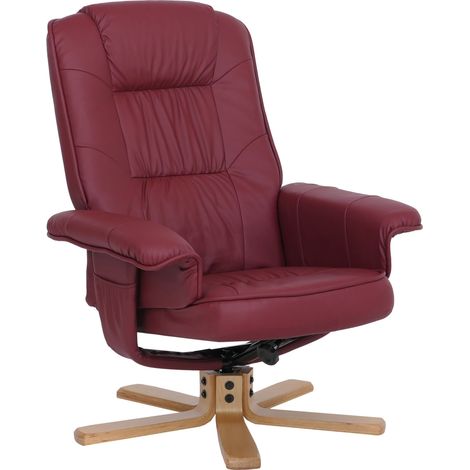 [NON UTILIZZATO] Poltrona relax reclinabile girevole M56 ecopelle senza poggiapiedi bordeaux (1/5)
