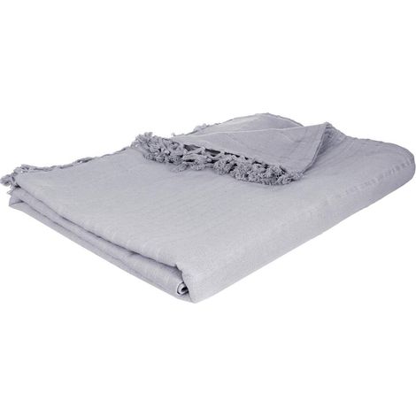 Copriletto in cotone grigio topo 230x250cm - Atmosphera créateur d'intérieur
