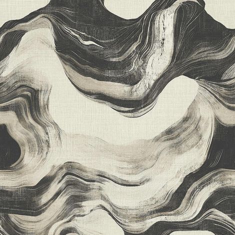 Bayda Abstract Wallpaper Black Cream Textured Paint Effect Paste The Wall Vinyl
