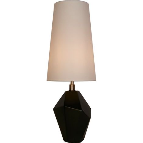 Searchlight Apex Lampada da tavolo luminosa Ape1, metallo ottone anticato, resina nera e bianco (1/4)
