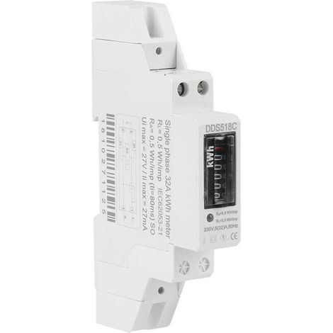 Single-phase rail-mounted energy meter 5-32 A 230 V 50 Hz DDS518C (1/4)