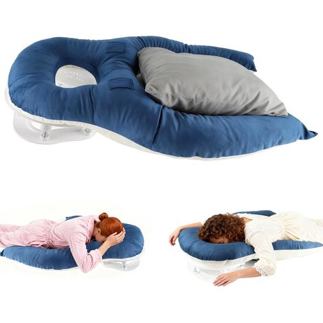Coussin Face Down ergonomique en mémoire de forme avec appui-tête réglable Oreiller pour dormir sur le ventre, idéal après chirurgie oculaire, avec soutien confortable pour maison et récupération (1/5)