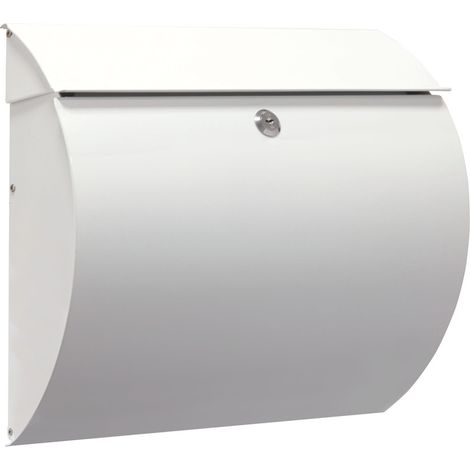 ARREGUI Aura E5401 Briefkasten aus Verzinktem Stahl, Größe L (Zeitschriften und C4-Umschläge), Moderner Wandbriefkasten für den Außenbereich mit Schutzklappe, Postkasten für Draußen, Weiß