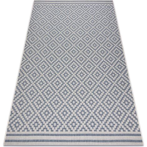 Teppich FLAT 48357/951 SISAL - Quadrate grey 200x290 cm