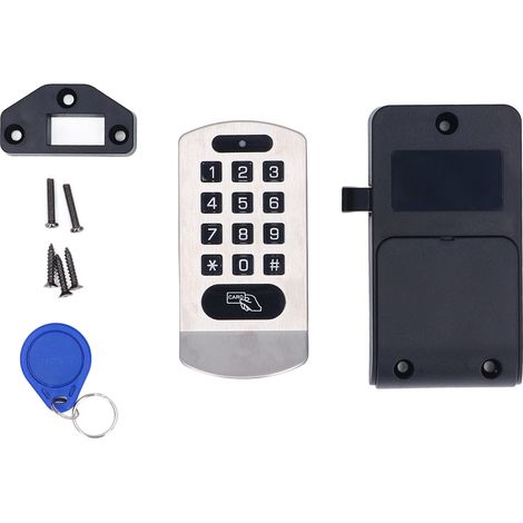 Kit de verrouillage électronique pour armoire, sans clé, avec clavier à code, en acier inoxydable, pour tiroirs, placards et penderies. (1/5)