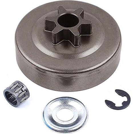 Kit de 3/8" 6T Pignon Embrayage, Kit de Roue Dentée 3/8" 6Z avec Roulement à Aiguilles et Rondelle de Retenue pour Tronçonneuses MS170, MS180, MS210, MS230, MS250, Référence 1123 640 2005 (1/5)