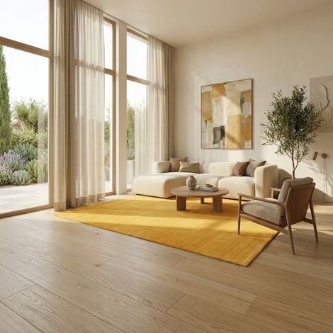 Tapis Loribaft Tapis Teppstar - Tapis en laine - 200x140cm, Rectangular - 100% Laine vierge - Tissé main - Jaune