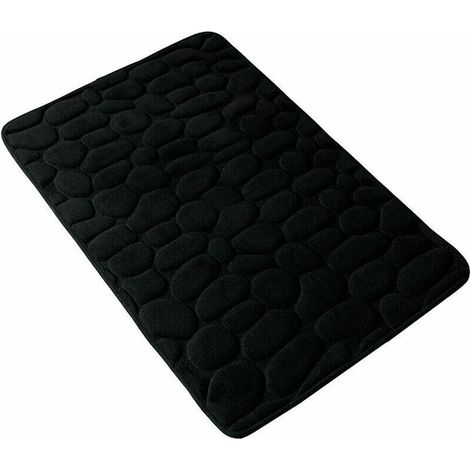 Tapis de chambre à coucher et de salle de bain 4060cm, fond en SBR de galets noirs mousse à mémoire de forme de 15mm (1/5)