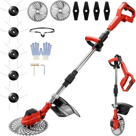 Débroussailleuse Électrique sans Fil, Coupe Bordure avec Manche télescopique de 100 à 140 cm (Largeur de Coupe 24 cm, 25000 TR/Min) pour la pelouse et Le Jardin (1/5)