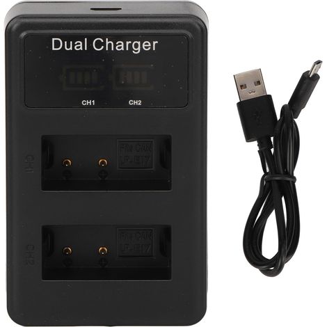 Chargeur USB double pour batteries d'appareil photo avec affichage de puissance pour 200D II, R10, RP, 750D, 800D, 850D, 77D, 760D, M3, M5 - 5V (1/5)
