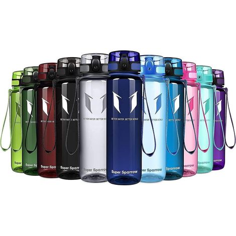 Trinkflasche Tritan 500ml BPAfrei Sport 1000 ml Glossy Methylblau (1/5)