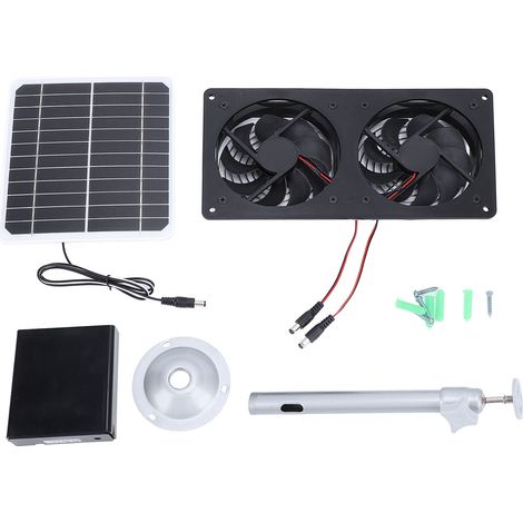 Ventilateur d'extraction solaire IPX7, étanche, sûr, panneau de Ventilation 20W, avec boîte de stockage d'énergie, pour poulailler, maison pour animaux domestiques