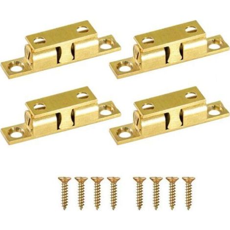 Loqueteau pour meuble, Lot de 4 loquets de tension d'armoire pour porte de placard, quincaillerie de meubles en laiton massif à ressort (50 mm)-RAPANDA (1/4)