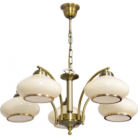 Activejet Classic ceiling chandelier pendant lamp RITA Patina 5xE27 for living room (1/5)