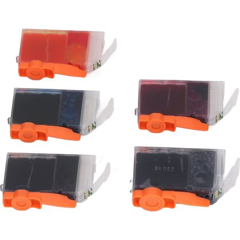 Kompatible Nachfüllpatronen als Ersatz für PIXMA IP4200 IP4300 IP4500 Drucker, 5 Farben (PGI‑5BK CLI‑8BK CMY) (1/5)