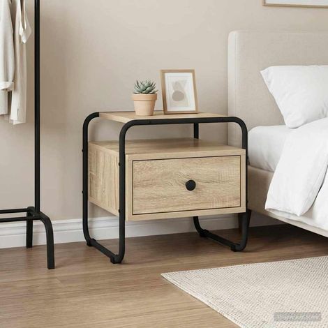 vidaXL Bedside Cabinet Sonoma Oak 40 x 39.5 x 40 cm Engineered Wood (1/5)