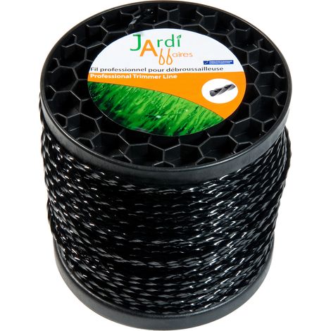 Jardiaffaires – Fil torsadé pour débroussailleuse 2,4mm x 247m – Coupe nette sans éclat – Pour terrains accidentés – Qualité professionnelle