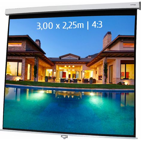 Ecran de projection manuel 3,00 x 2,25m - Format 4:3 (1/5)