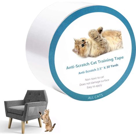 Ruban adhésif anti-griffures pour chat, 50 mm x 27,4 m, protection transparente double face pour canapé, ruban adhésif pour pattes de chat (1/5)