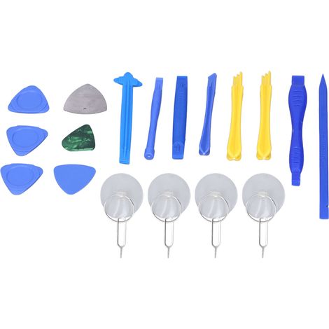Kit outil démontage smartphone tablette PVC pince ouverture triangle plastique métal spudger ventouse lot 19 pièces (1/5)