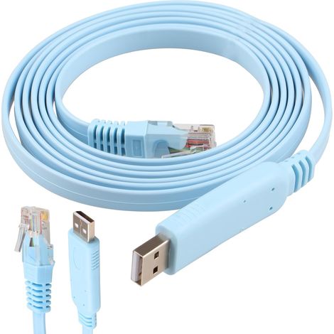RJ45 Câble USB à Console pour Connecter les Terminaux Aux Routeurs et Commutateurs Console USB Ethernet pour Cisco, Ubiquiti, Mikrotik, Routeurs Windows 7, 8 Commutateur Ap Routeur 1.8m (1/5)