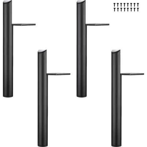 4 abgewinkelte Tischbeine, Metallmöbelfüße, Schwarz, 18 cm hoch, geräuscharm und rutschfest, für Sofas, Tische und andere Möbel (1/5)