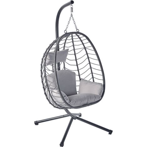 Sedia sospesa in resina grigio LIMA