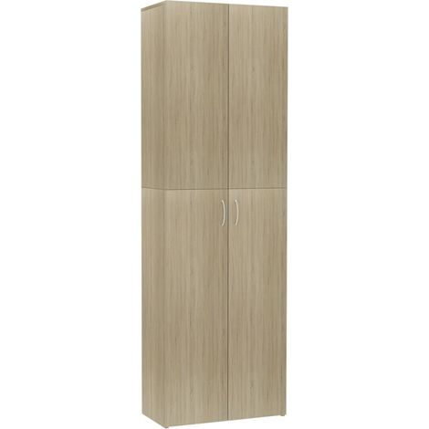 Mobile da ufficio per mobili da ufficio 5 ripiani con due ante color rovere sonoma 60 x 32 x 190 cm in derivati del legno DEC024464