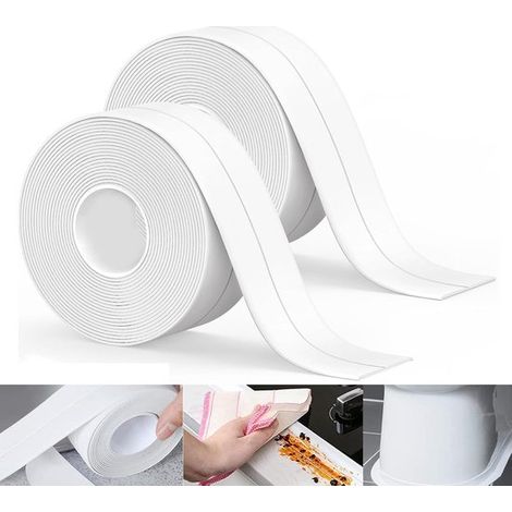 Dichtungsstreifen 3,8 cm x 3,2 m Wasserdichte Abdichtung Sanitärstreifen Dichtungsband Badezimmerband Fugendichtung Anti Schimmel Band Dichtungss (1/5)