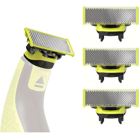 3 Ersatz-T-Klingen, Edelstahl, doppelseitig, für Philips OneBlade Rasierer (1/5)