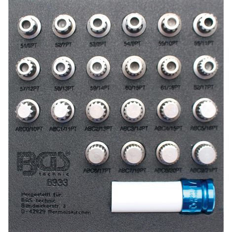 Bgs Juego de desmontaje VAG metálico 23 piezas