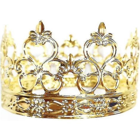 couronne pour enfant en fer ajouré à motifs, décoration de gâteau pour fête d'anniversaire (motif général, doré) (1/2)