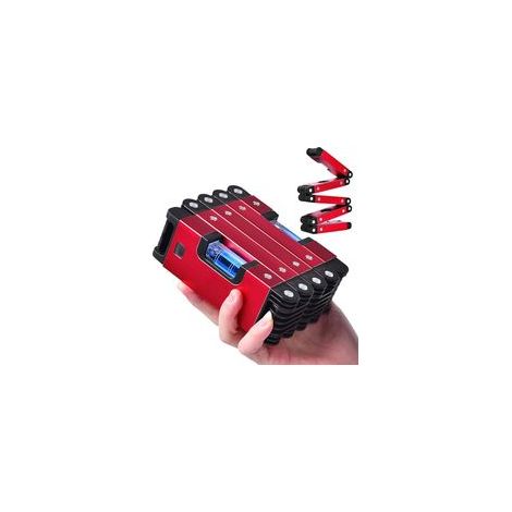 Rouge Niveau A Bulle Aimanté Pliable 60 CM, Mini Niveau à Bulle Magnetique Electricien, Niveau Bulle à Magnétique Avec 4 Bulles 45°, 90°, 180°pour Regle Et Mesure En Précision