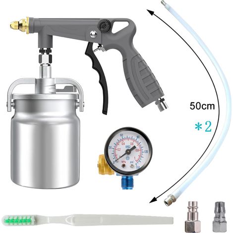 GARRYFIZH ‌Kit pistolet à sous-couche avec cupule d’aspiration – Tuyaux droits 360° pour revêtement de plateau camion et protection anti-rouille‌ – Résistant aux produits caoutchoutés