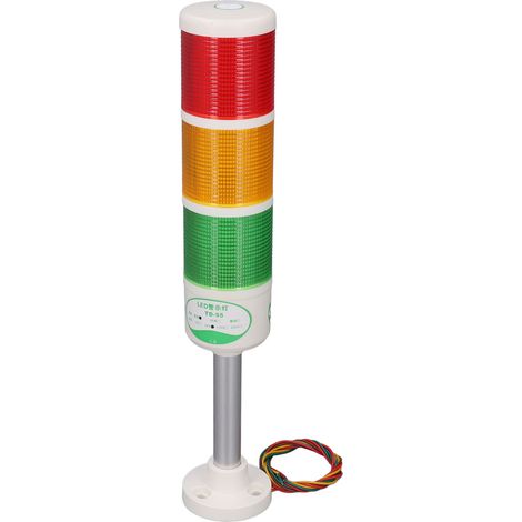Voyant lumineux LED 24V, lampe d’alarme sonore et visuelle, feu clignotant pour machine-outil, signalisation de panne multicouche, indicateur tricolore (réf. TD-55 allumage continu) (1/5)