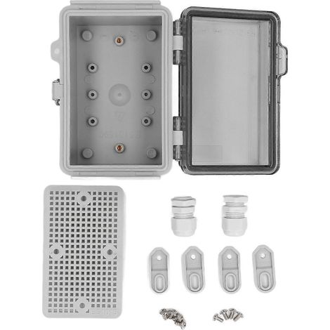 Verteilerkasten mit Klappdeckel, Montageplatte, Halterungen, IP67 wasserdicht, ABS-Kunststoff, elektrisch