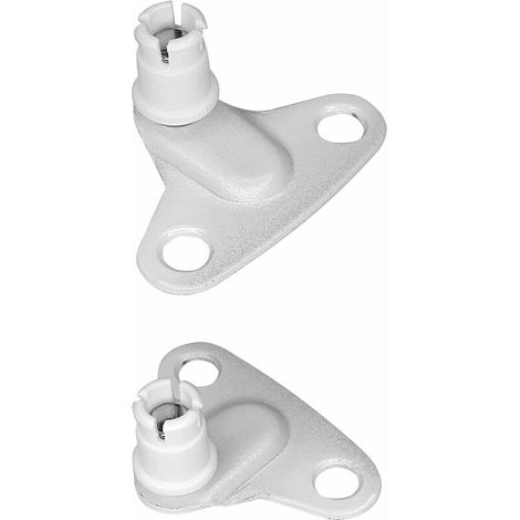 2x Equerre de fixation de compas sur caisson écartement 28mm en acier blanc Assemblage Cuisine Corps Coffre Support Meuble Porte Caravane (1/2)