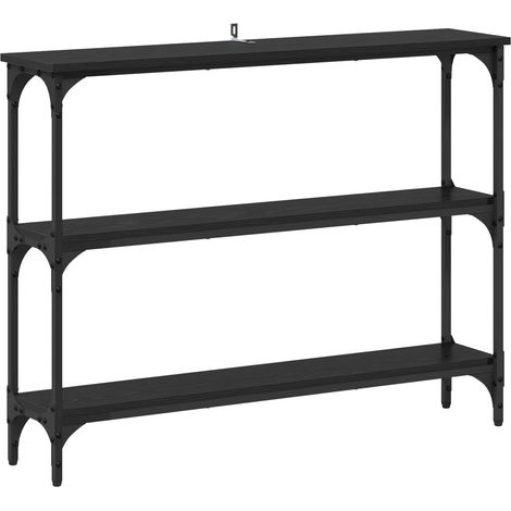 Maison Exclusive - Tavolo consolle con lo scaffale Rovere nero 100 x 22,5 x 75 cm