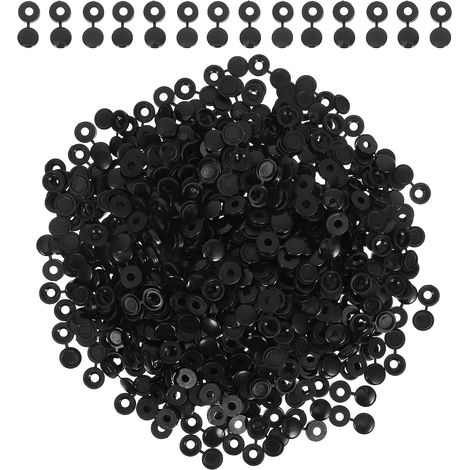 cache vis rabattables en plastique noir capuchons décoratifs (1/5)