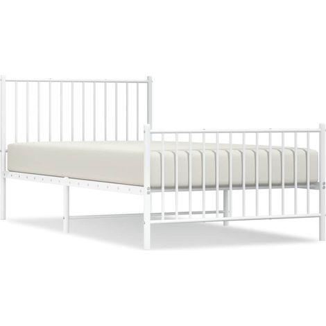 Maison Exclusive - Giroletto con Testiera e Pediera Metallo Bianco 100x200 cm (1/5)