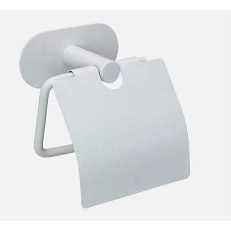 Portarrollos con Tapa de Acero Inox Turbo-Loc Blanc WENKO