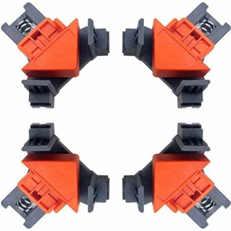 Lot de 4 Pinces à Angle Droit pour Travail du Bois, Menuiserie 90 Degrés Clip de Serrage à Angle Droit Fixation Rapide du Cadre de Photo Colliers de Coin (1/5)